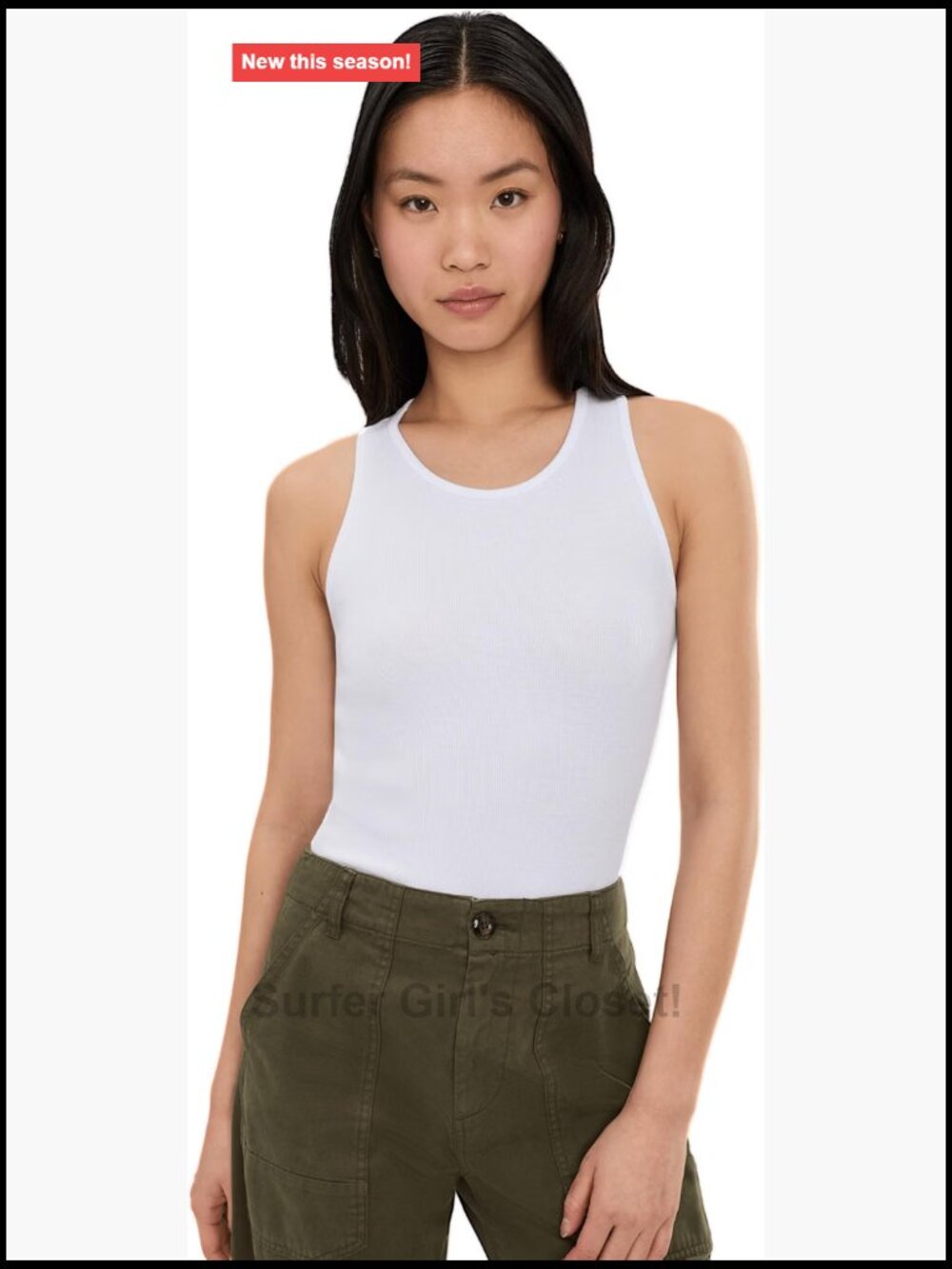 Luxury Ribbed Knit Tank Top Sleeveless Stretch Cotton Modal
